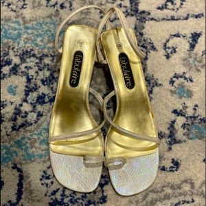 Dressy pearl sandals with heel size 10